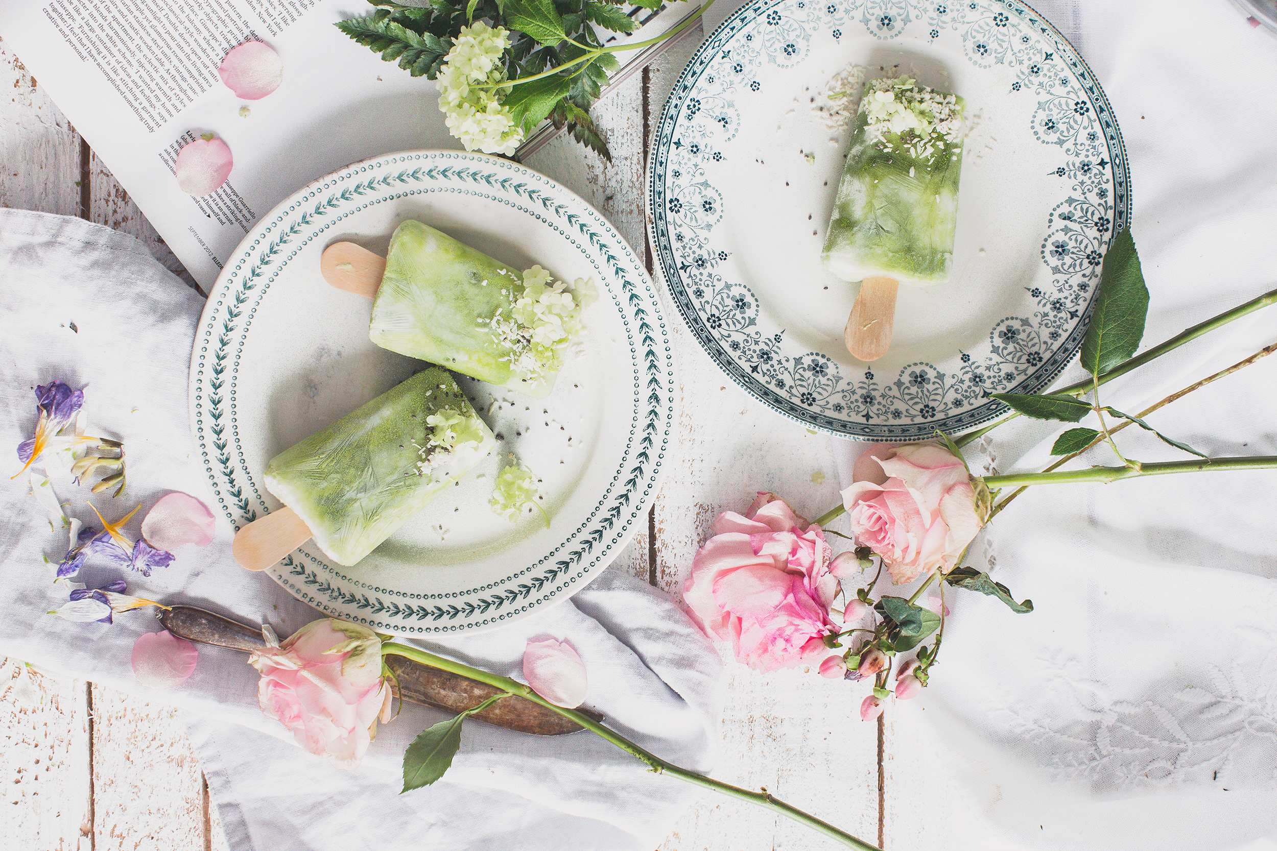 Pale Green Smoothie Popsicles