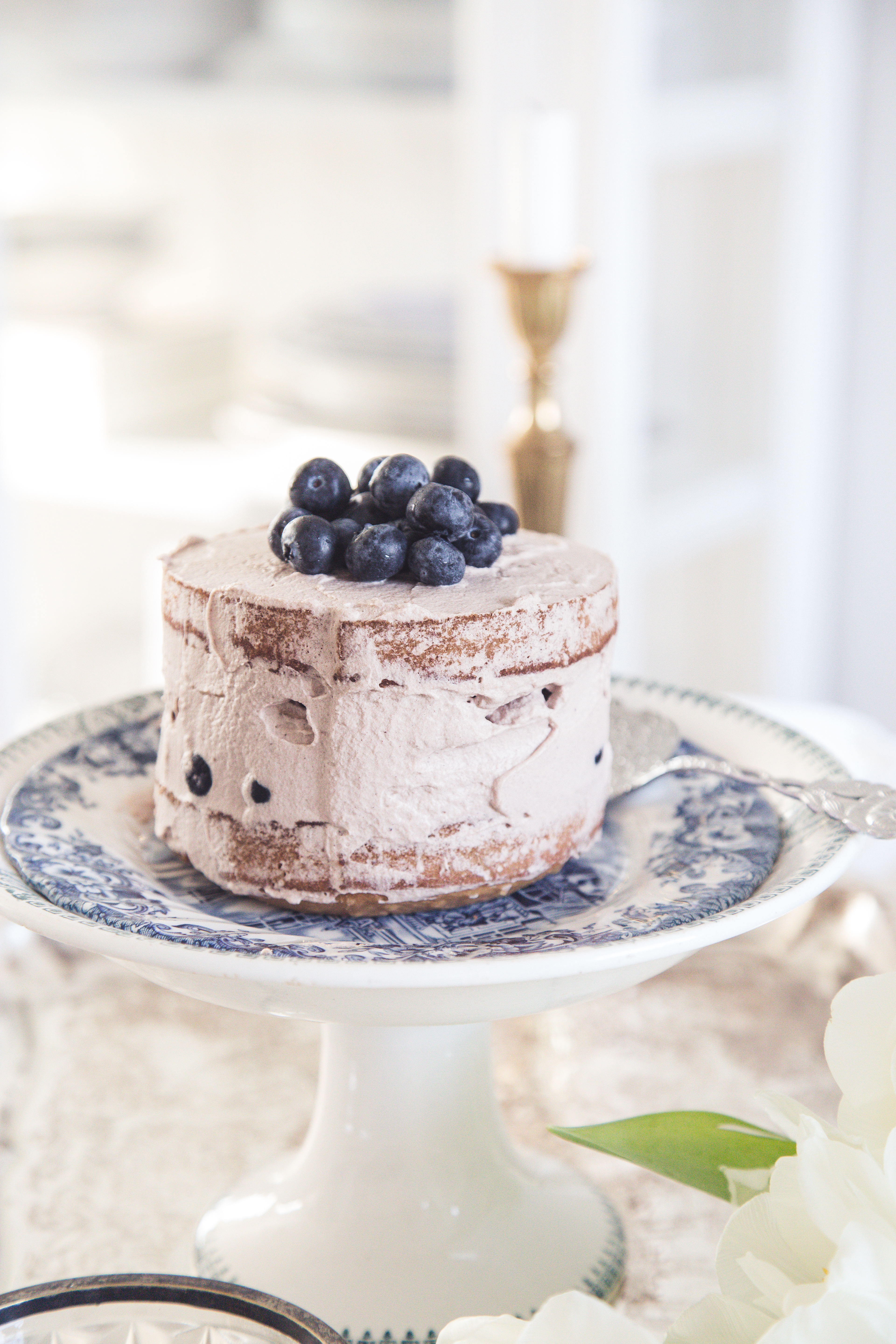 Airy chocolate Mousse & blueberry cake